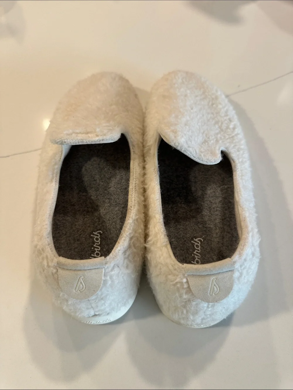 All Birds Cream Fuzzy Slip-On Flats